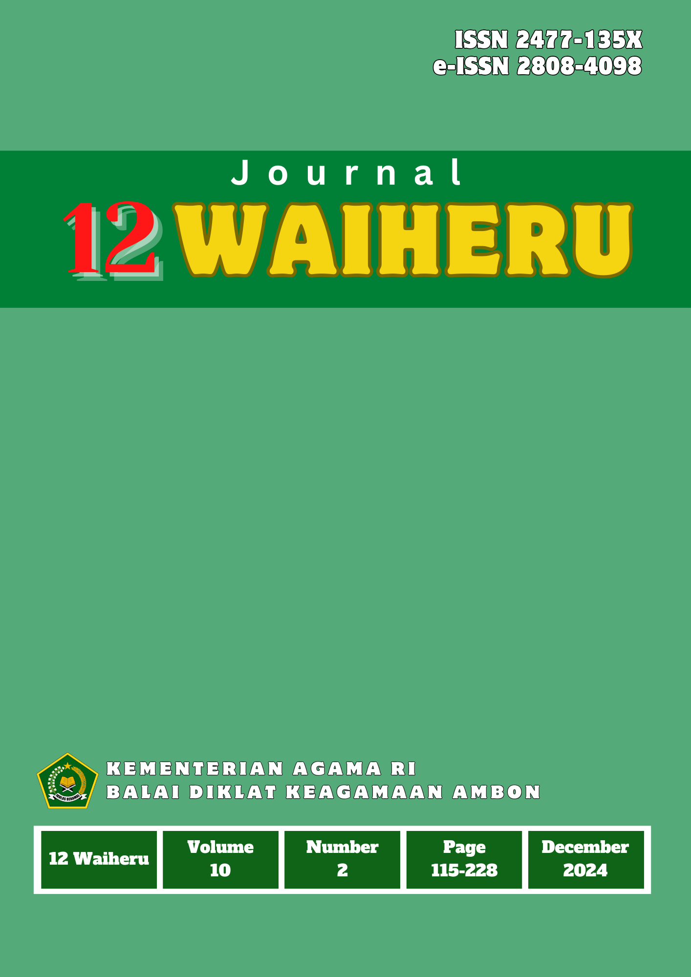 					View Vol. 10 No. 2 (2024): 12 Waiheru
				